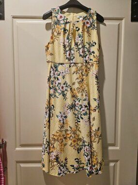 London Times Yellow Floral Dress Size 10